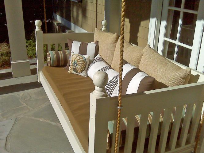  porch bed, hanging bed, swing bed, bed for porch, atlanta porch bed